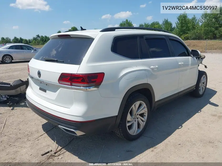 2021 Volkswagen Atlas 3.6L V6 Se W/Technology VIN: 1V2WR2CA4MC550997 Lot: 45588289