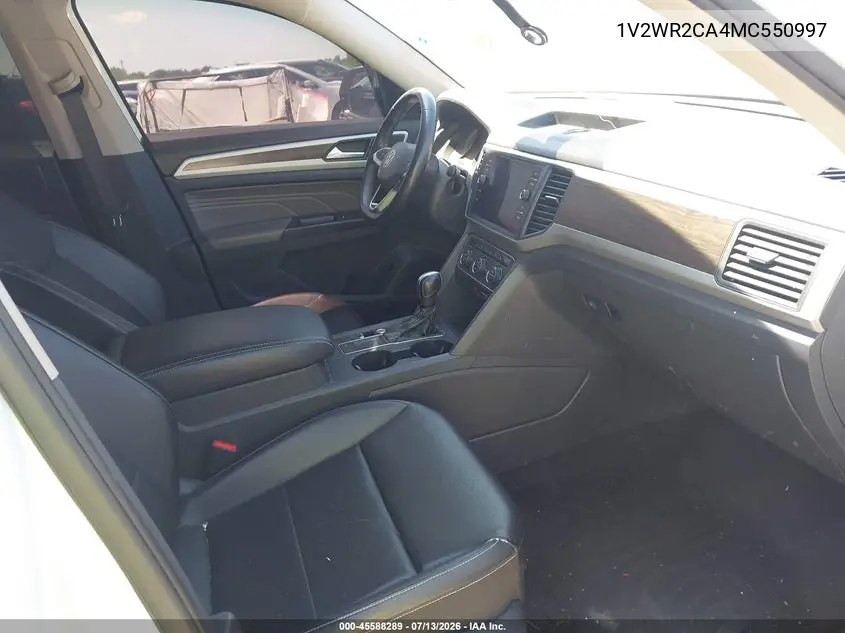 2021 Volkswagen Atlas 3.6L V6 Se W/Technology VIN: 1V2WR2CA4MC550997 Lot: 45588289