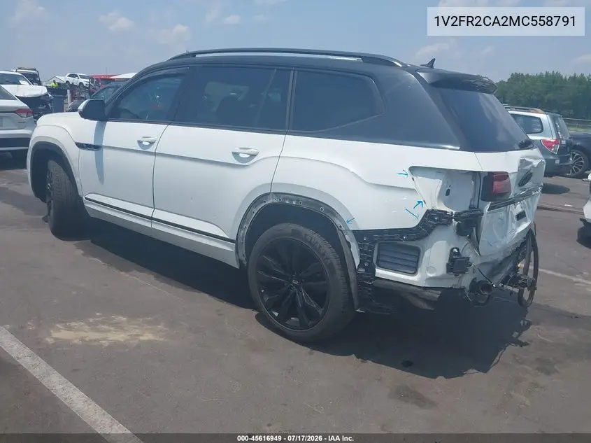 2021 Volkswagen Atlas 3.6L V6 Sel Premium R-Line VIN: 1V2FR2CA2MC558791 Lot: 45616949