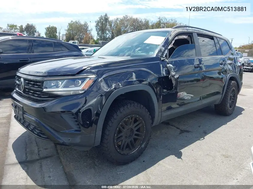 2021 Volkswagen Atlas 3.6L V6 Sel VIN: 1V2BR2CA0MC513881 Lot: 45619062