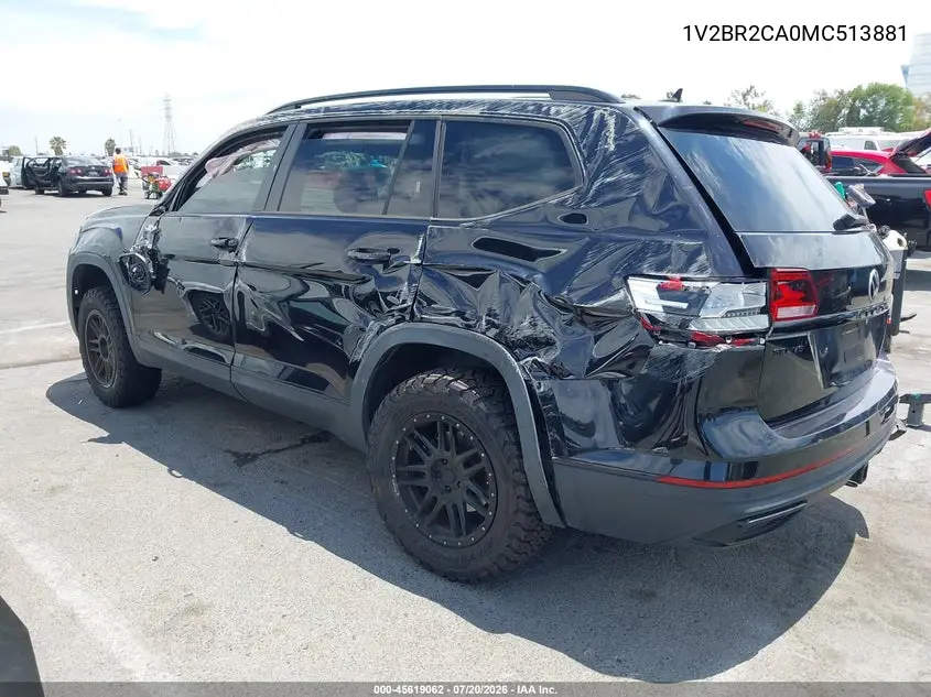 2021 Volkswagen Atlas 3.6L V6 Sel VIN: 1V2BR2CA0MC513881 Lot: 45619062
