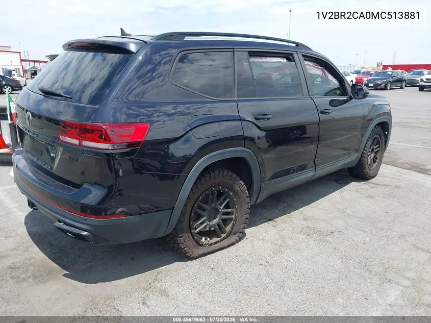 2021 Volkswagen Atlas 3.6L V6 Sel VIN: 1V2BR2CA0MC513881 Lot: 45619062