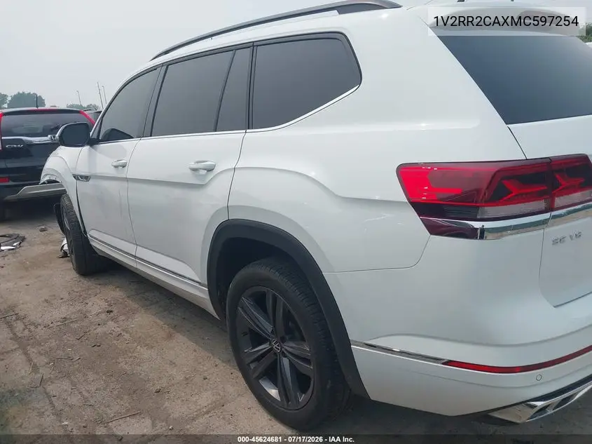 2021 Volkswagen Atlas 3.6L V6 Se W/Technology R-Line VIN: 1V2RR2CAXMC597254 Lot: 45624681