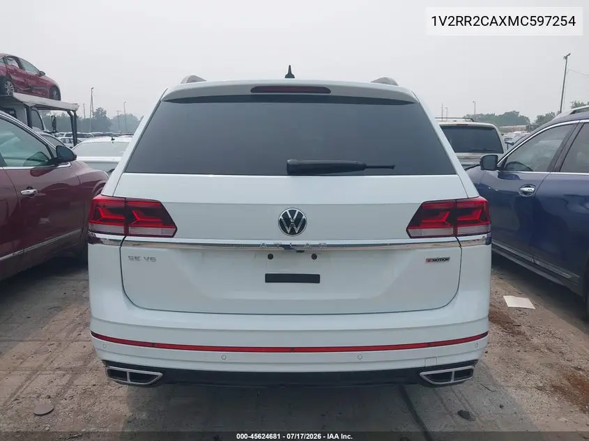 2021 Volkswagen Atlas 3.6L V6 Se W/Technology R-Line VIN: 1V2RR2CAXMC597254 Lot: 45624681