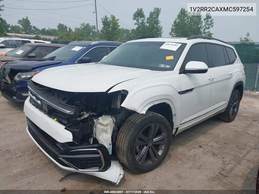 2021 Volkswagen Atlas 3.6L V6 Se W/Technology R-Line VIN: 1V2RR2CAXMC597254 Lot: 45624681