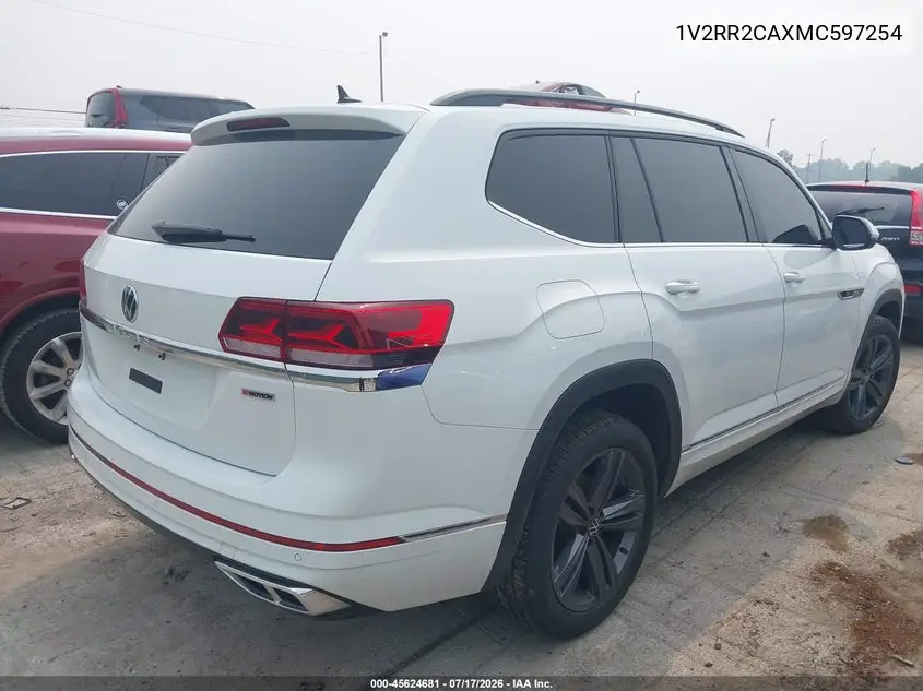 2021 Volkswagen Atlas 3.6L V6 Se W/Technology R-Line VIN: 1V2RR2CAXMC597254 Lot: 45624681