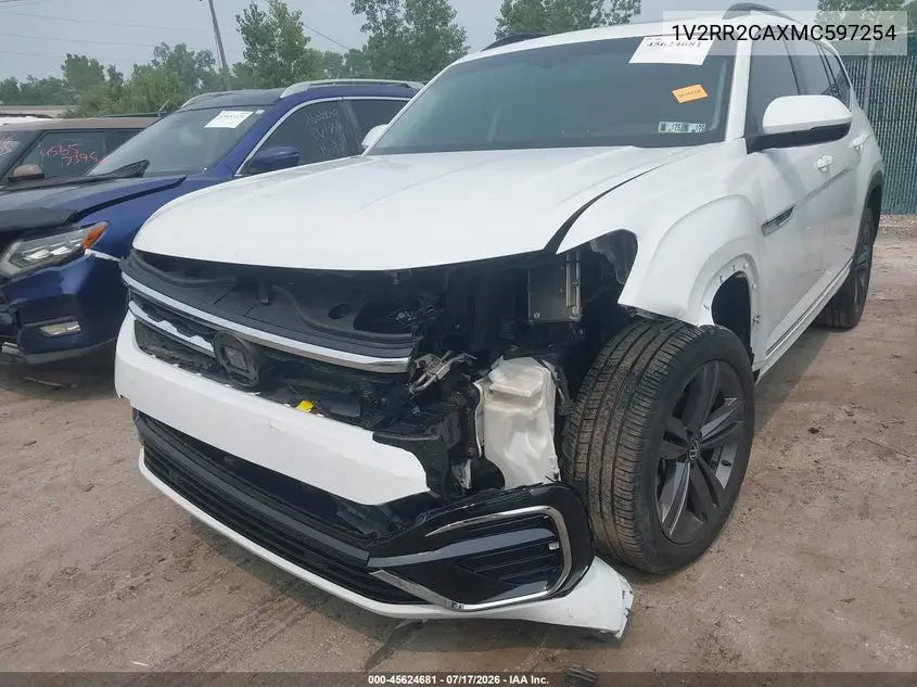 2021 Volkswagen Atlas 3.6L V6 Se W/Technology R-Line VIN: 1V2RR2CAXMC597254 Lot: 45624681