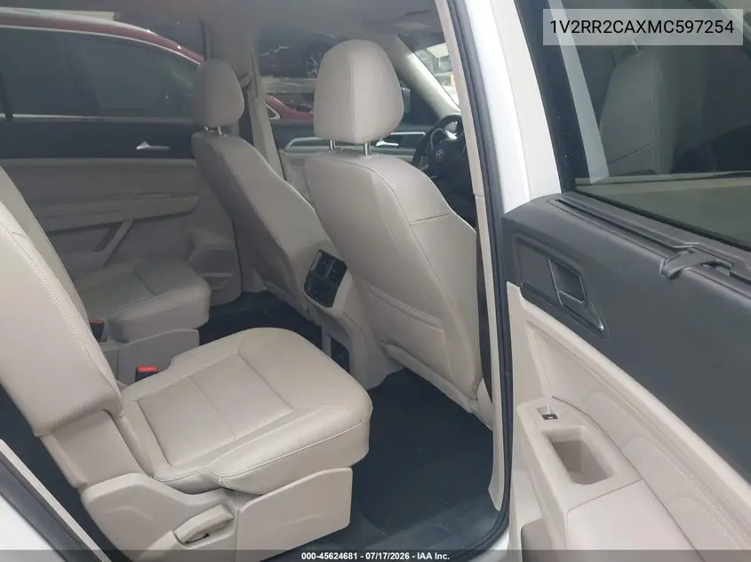 2021 Volkswagen Atlas 3.6L V6 Se W/Technology R-Line VIN: 1V2RR2CAXMC597254 Lot: 45624681
