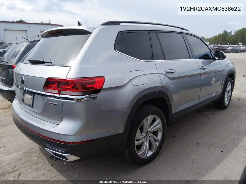 2021 Volkswagen Atlas 3.6L V6 Se W/Technology VIN: 1V2HR2CAXMC538622 Lot: 45635732