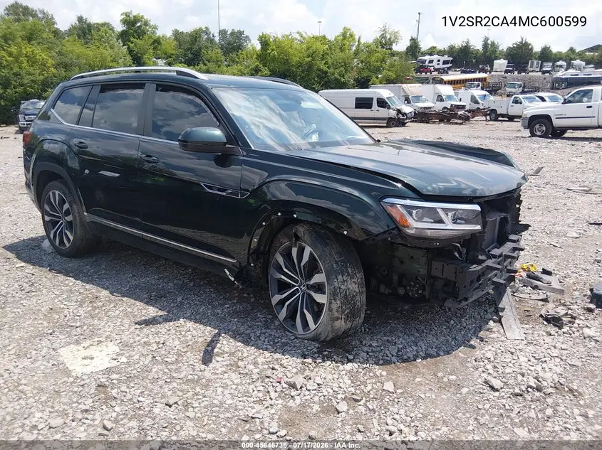 2021 Volkswagen Atlas 3.6L V6 Sel R-Line VIN: 1V2SR2CA4MC600599 Lot: 45646736