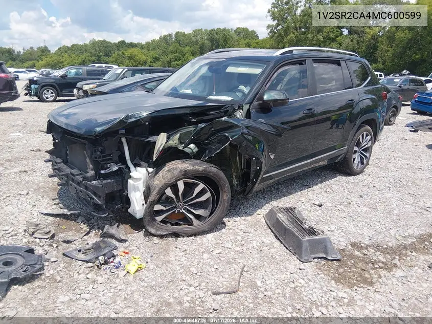 2021 Volkswagen Atlas 3.6L V6 Sel R-Line VIN: 1V2SR2CA4MC600599 Lot: 45646736