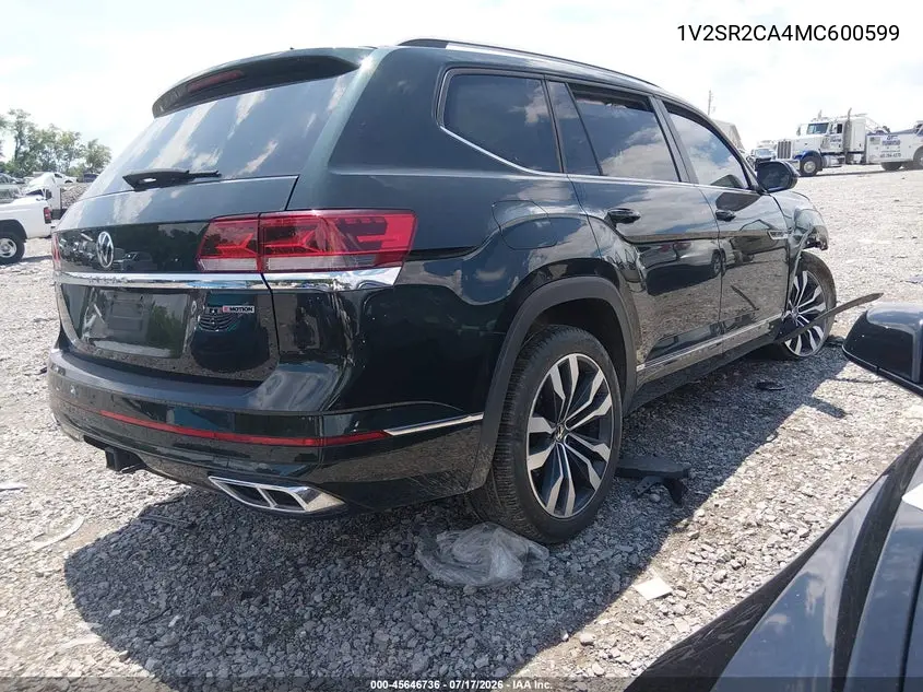 2021 Volkswagen Atlas 3.6L V6 Sel R-Line VIN: 1V2SR2CA4MC600599 Lot: 45646736