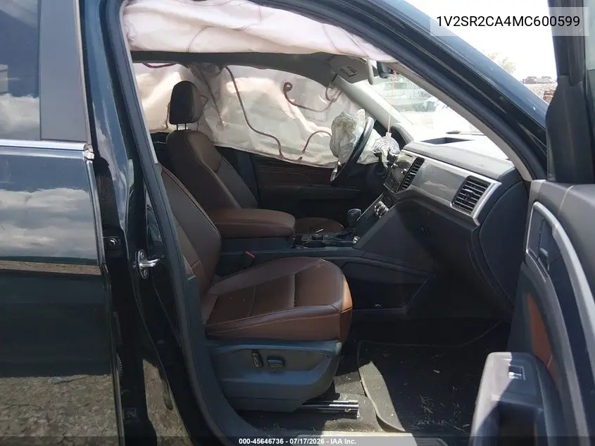 2021 Volkswagen Atlas 3.6L V6 Sel R-Line VIN: 1V2SR2CA4MC600599 Lot: 45646736