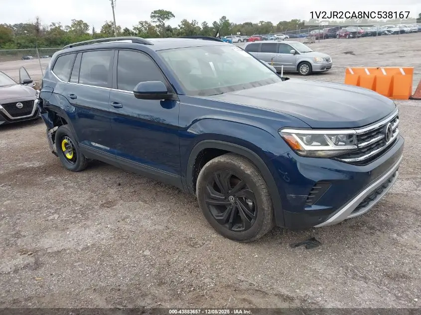 1V2JR2CA8NC538167 2022 Volkswagen Atlas 3.6L V6 Se W/Technology