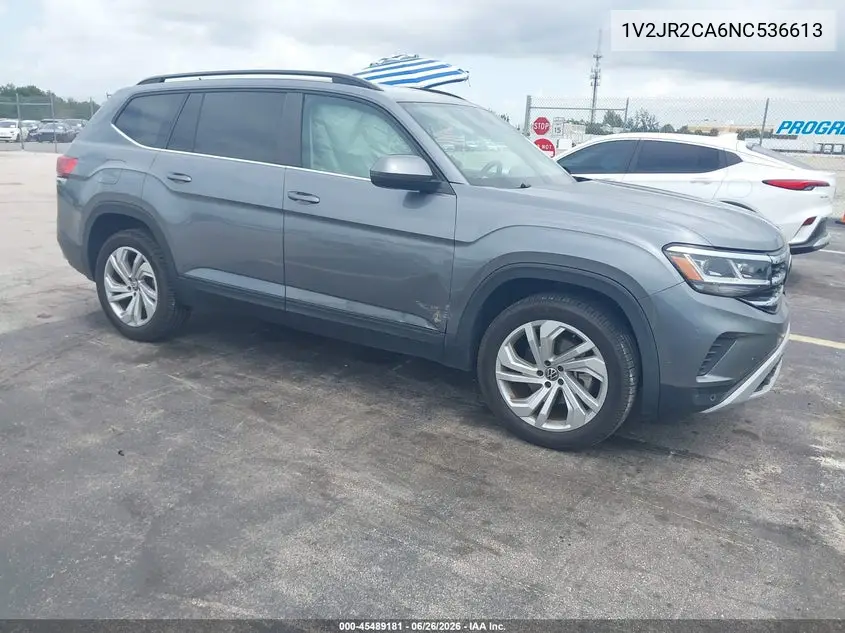 2022 Volkswagen Atlas 3.6L V6 Se W/Technology VIN: 1V2JR2CA6NC536613 Lot: 45489181