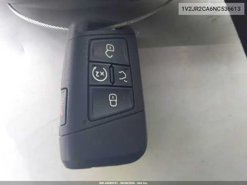 2022 Volkswagen Atlas 3.6L V6 Se W/Technology VIN: 1V2JR2CA6NC536613 Lot: 45489181