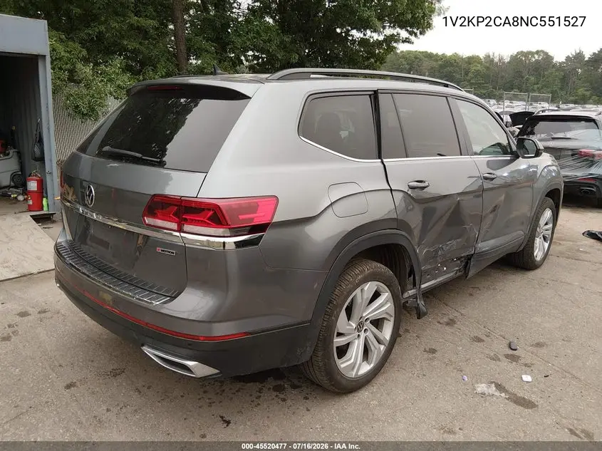 2022 Volkswagen Atlas 2.0T Se W/Technology VIN: 1V2KP2CA8NC551527 Lot: 45520477