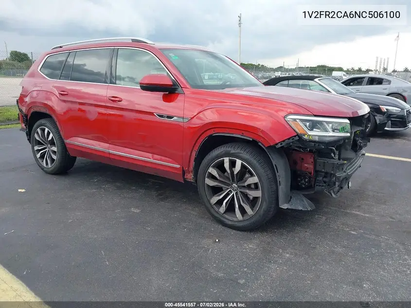 2022 Volkswagen Atlas 3.6L V6 Sel Premium R-Line VIN: 1V2FR2CA6NC506100 Lot: 45541557