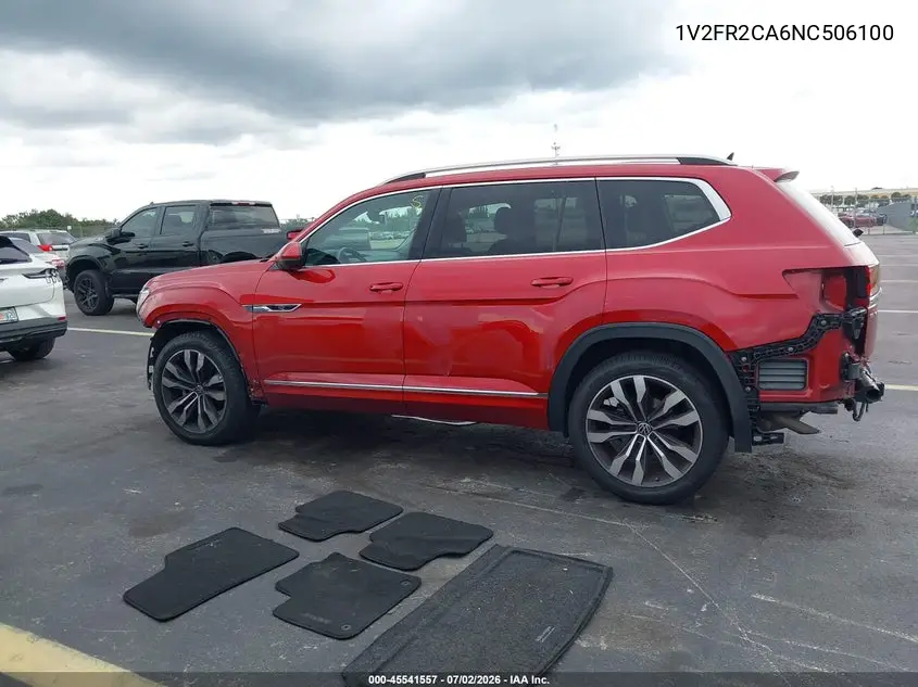 2022 Volkswagen Atlas 3.6L V6 Sel Premium R-Line VIN: 1V2FR2CA6NC506100 Lot: 45541557