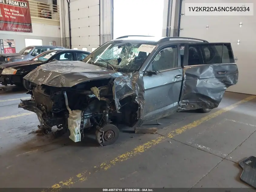 2022 Volkswagen Atlas 3.6L V6 Se W/Technology VIN: 1V2KR2CA5NC540334 Lot: 45573718