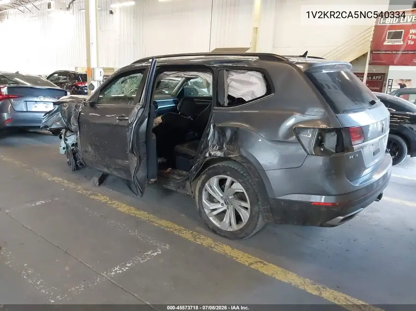 2022 Volkswagen Atlas 3.6L V6 Se W/Technology VIN: 1V2KR2CA5NC540334 Lot: 45573718