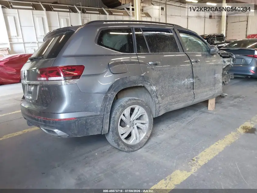 2022 Volkswagen Atlas 3.6L V6 Se W/Technology VIN: 1V2KR2CA5NC540334 Lot: 45573718