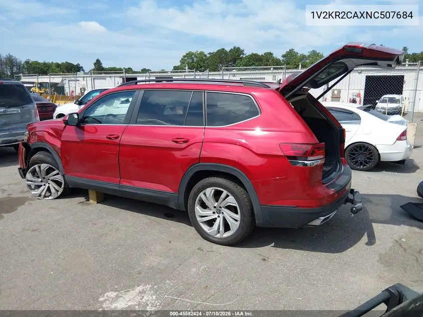 2022 Volkswagen Atlas 3.6L V6 Se W/Technology VIN: 1V2KR2CAXNC507684 Lot: 45582424