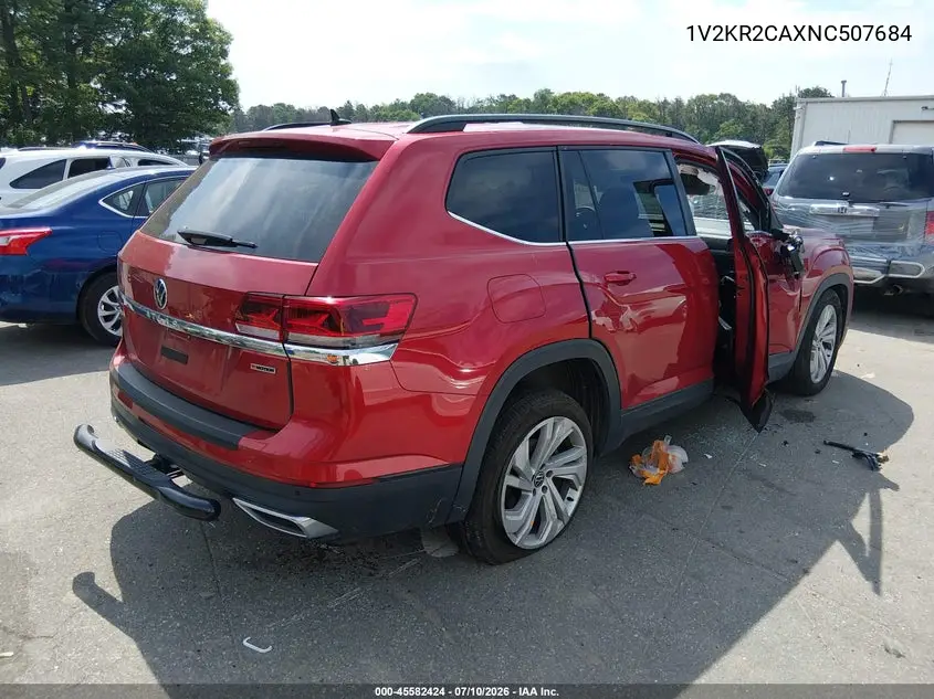 2022 Volkswagen Atlas 3.6L V6 Se W/Technology VIN: 1V2KR2CAXNC507684 Lot: 45582424