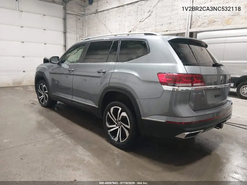 2022 Volkswagen Atlas 3.6L V6 Sel VIN: 1V2BR2CA3NC532118 Lot: 45597943