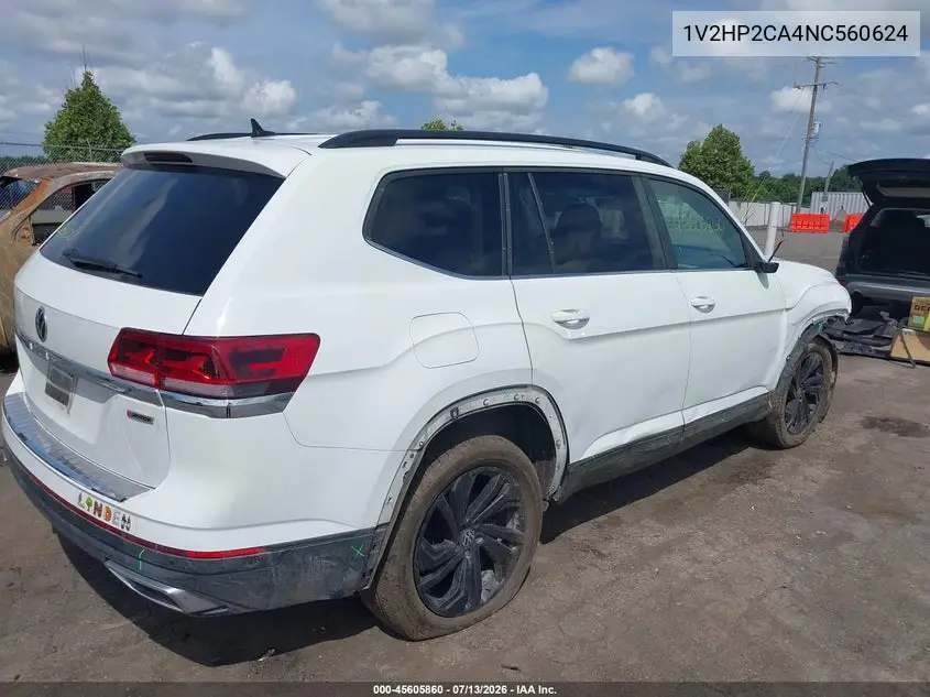 2022 Volkswagen Atlas 2.0T Se W/Technology VIN: 1V2HP2CA4NC560624 Lot: 45605860