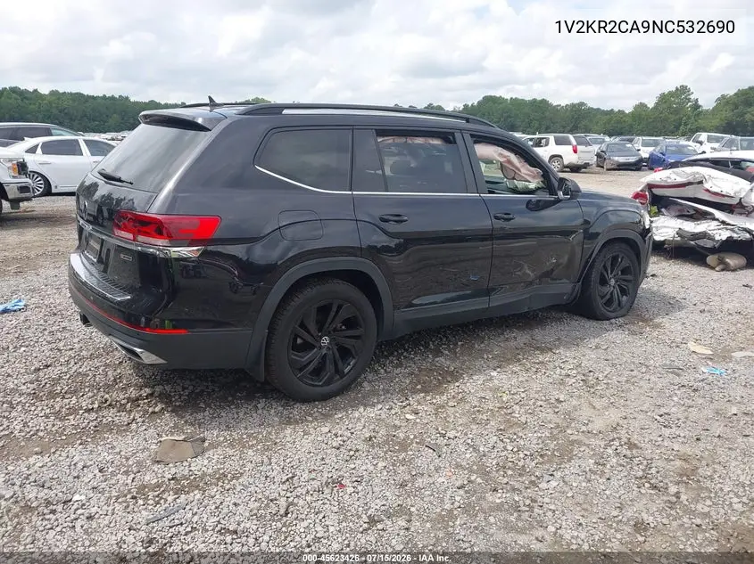 2022 Volkswagen Atlas 3.6L V6 Se W/Technology VIN: 1V2KR2CA9NC532690 Lot: 45623426