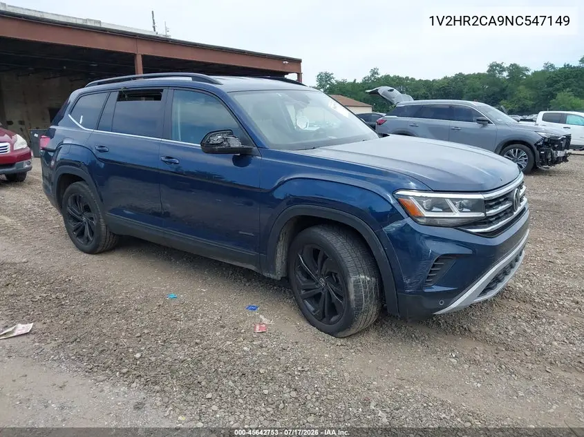 2022 Volkswagen Atlas 3.6L V6 Se W/Technology VIN: 1V2HR2CA9NC547149 Lot: 45642753