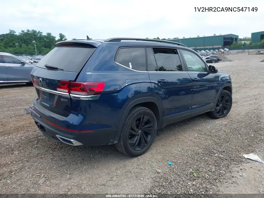 2022 Volkswagen Atlas 3.6L V6 Se W/Technology VIN: 1V2HR2CA9NC547149 Lot: 45642753