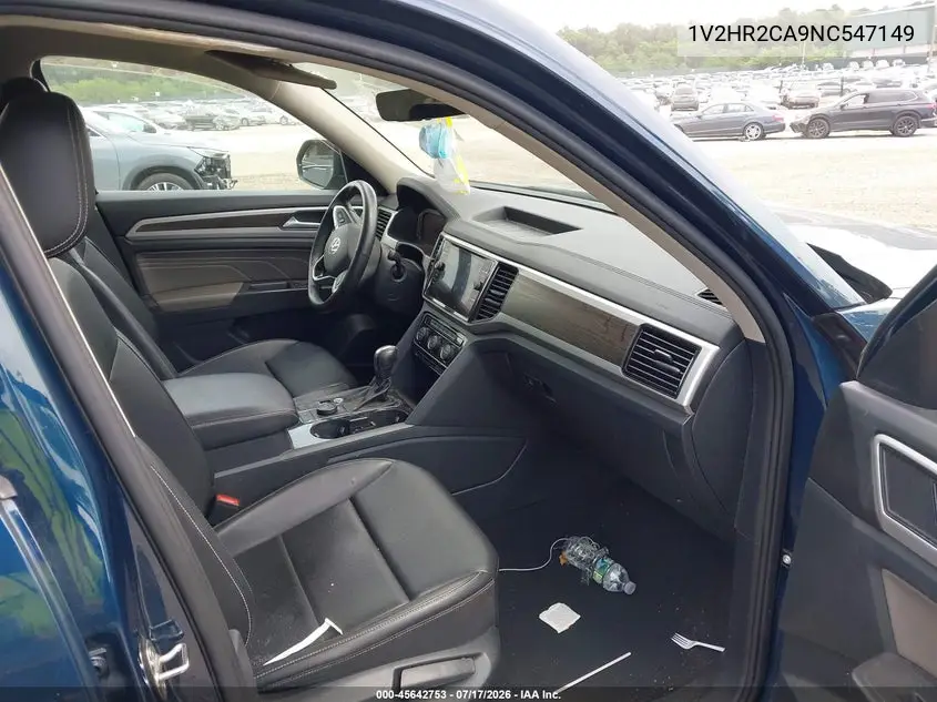 2022 Volkswagen Atlas 3.6L V6 Se W/Technology VIN: 1V2HR2CA9NC547149 Lot: 45642753