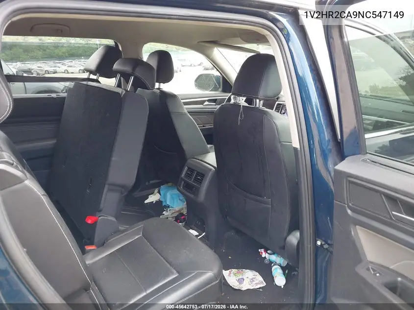 2022 Volkswagen Atlas 3.6L V6 Se W/Technology VIN: 1V2HR2CA9NC547149 Lot: 45642753