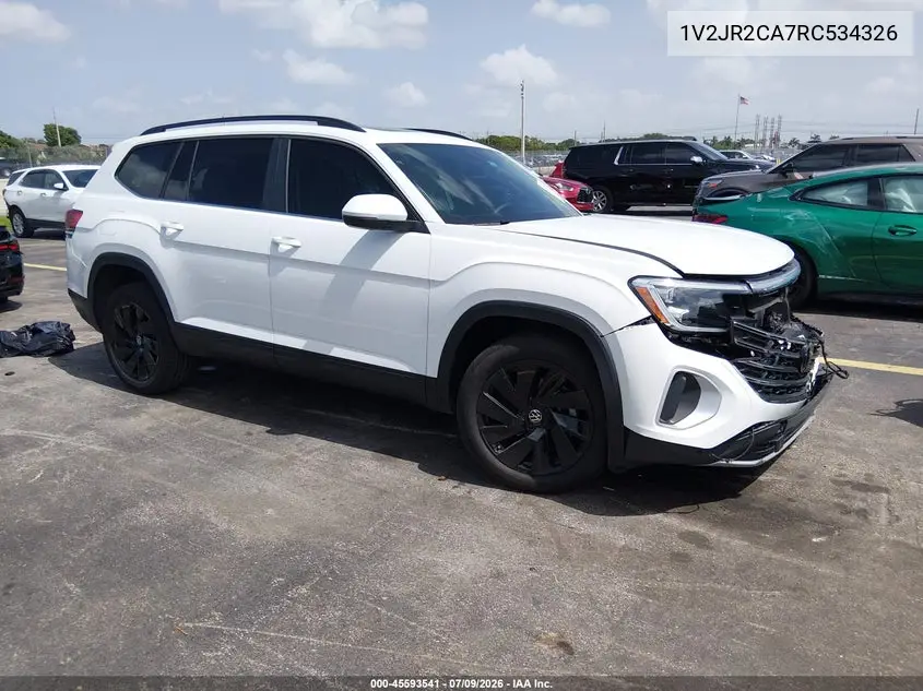 2024 Volkswagen Atlas 2.0T Se W/Technology VIN: 1V2JR2CA7RC534326 Lot: 45593541
