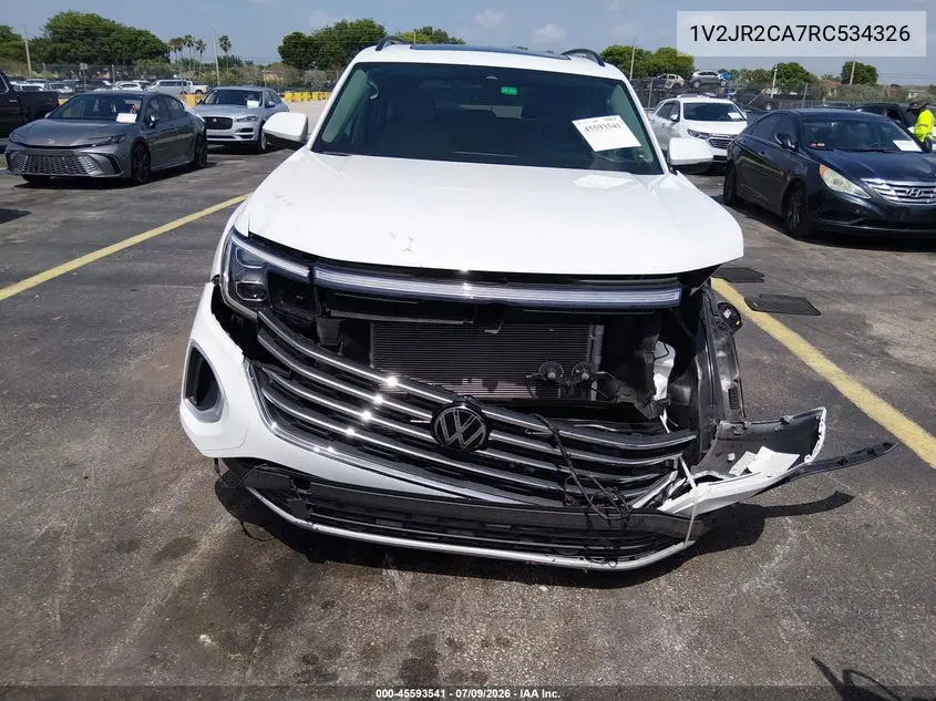 2024 Volkswagen Atlas 2.0T Se W/Technology VIN: 1V2JR2CA7RC534326 Lot: 45593541