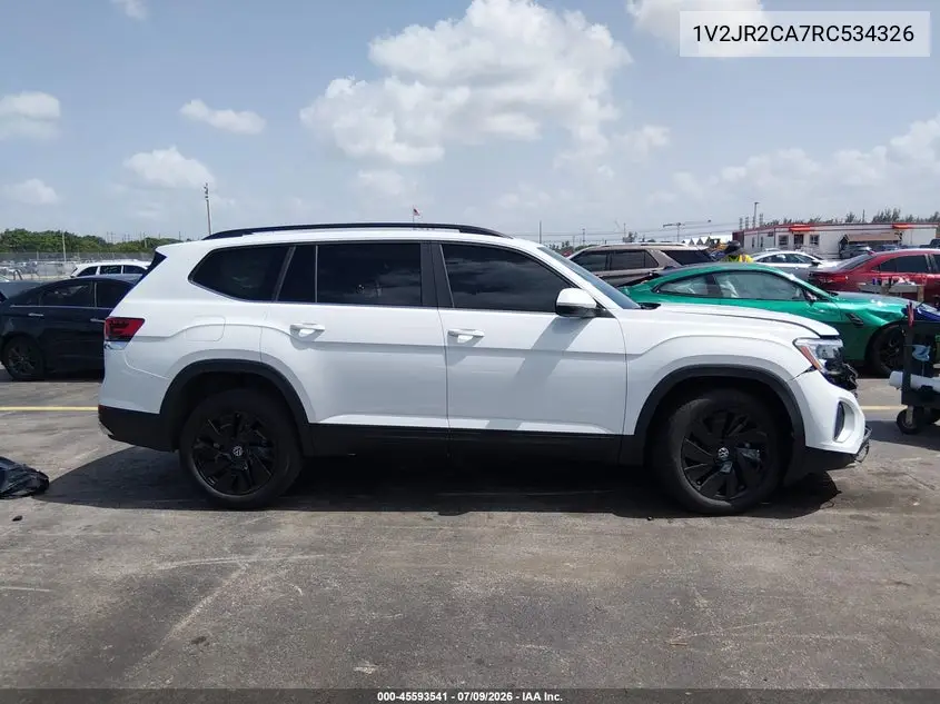2024 Volkswagen Atlas 2.0T Se W/Technology VIN: 1V2JR2CA7RC534326 Lot: 45593541