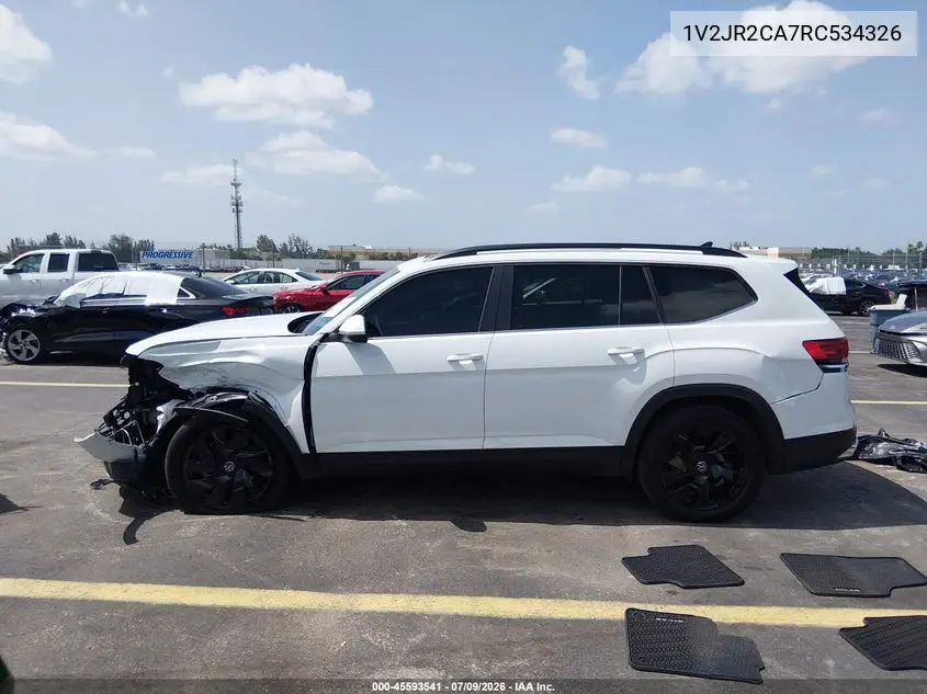 2024 Volkswagen Atlas 2.0T Se W/Technology VIN: 1V2JR2CA7RC534326 Lot: 45593541