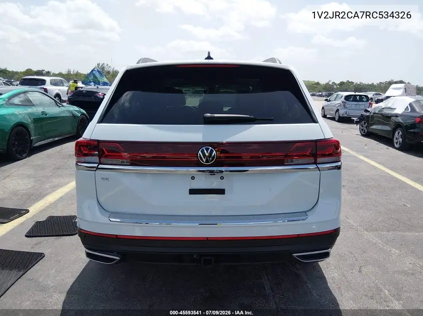 2024 Volkswagen Atlas 2.0T Se W/Technology VIN: 1V2JR2CA7RC534326 Lot: 45593541