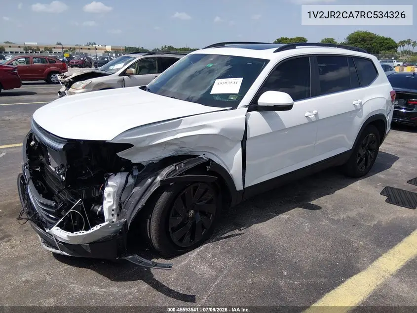 2024 Volkswagen Atlas 2.0T Se W/Technology VIN: 1V2JR2CA7RC534326 Lot: 45593541
