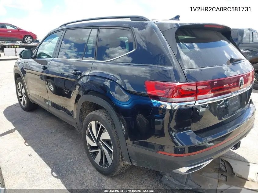 2024 Volkswagen Atlas 2.0T Se W/Technology VIN: 1V2HR2CA0RC581731 Lot: 45619783