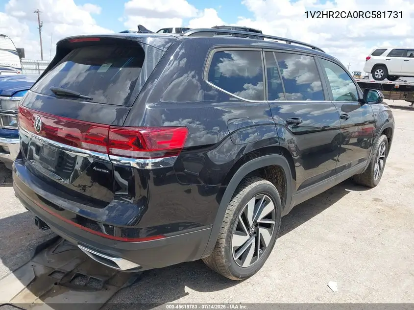 2024 Volkswagen Atlas 2.0T Se W/Technology VIN: 1V2HR2CA0RC581731 Lot: 45619783
