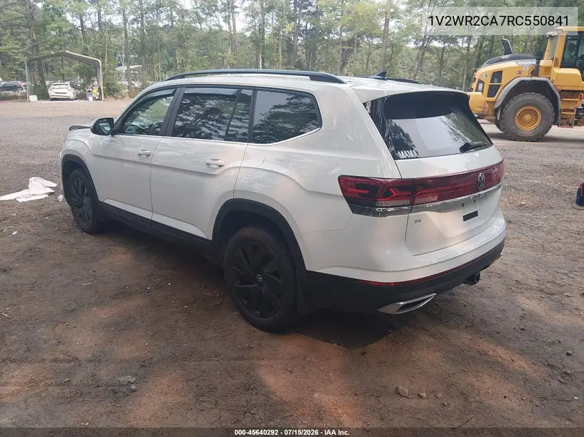 2024 Volkswagen Atlas 2.0T Se W/Technology VIN: 1V2WR2CA7RC550841 Lot: 45640292