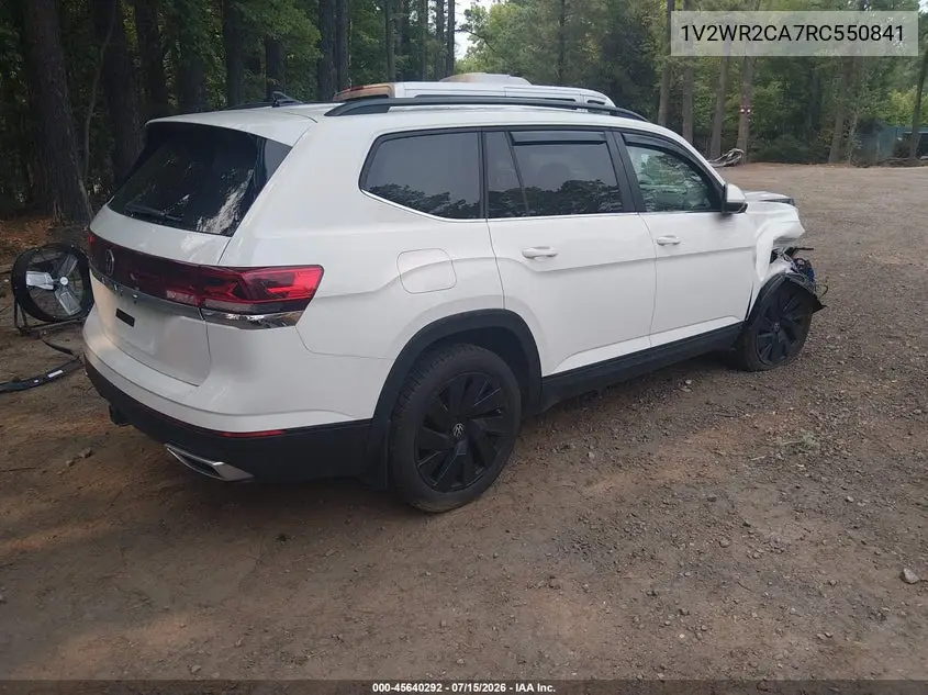 2024 Volkswagen Atlas 2.0T Se W/Technology VIN: 1V2WR2CA7RC550841 Lot: 45640292