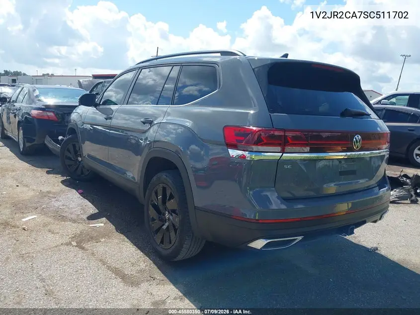 2025 Volkswagen Atlas 2.0T Se W/Technology VIN: 1V2JR2CA7SC511702 Lot: 45580350