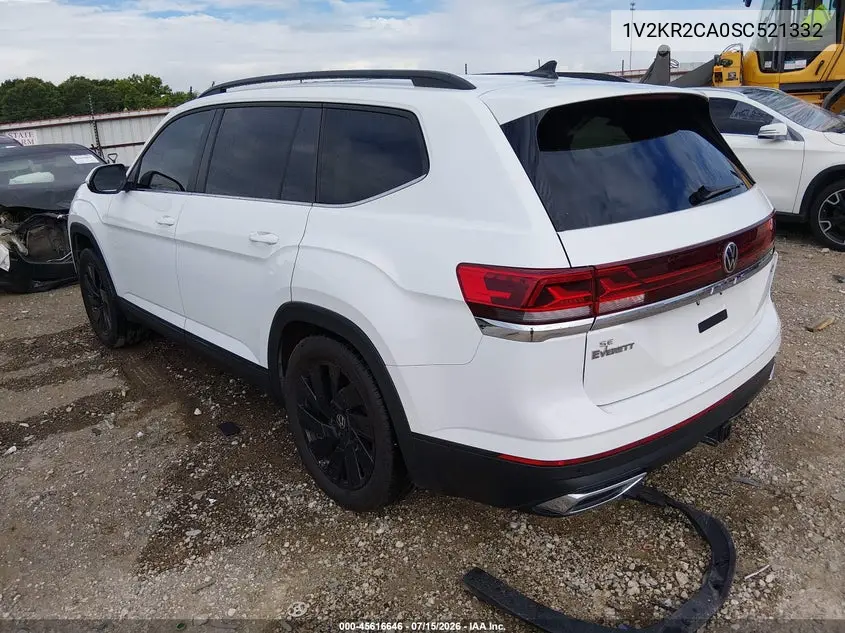 2025 Volkswagen Atlas 2.0T Se W/Technology VIN: 1V2KR2CA0SC521332 Lot: 45616646