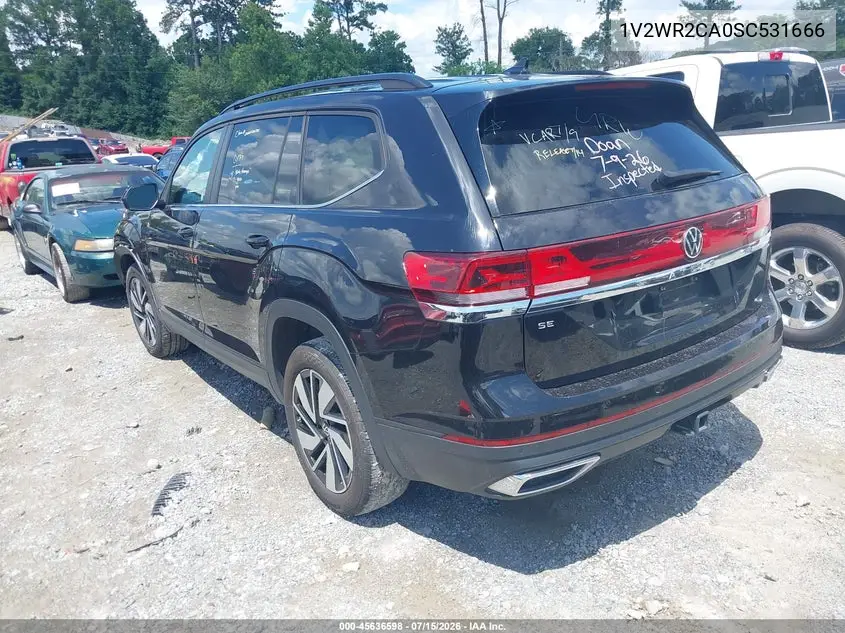 2025 Volkswagen Atlas 2.0T Se W/Technology VIN: 1V2WR2CA0SC531666 Lot: 45636598