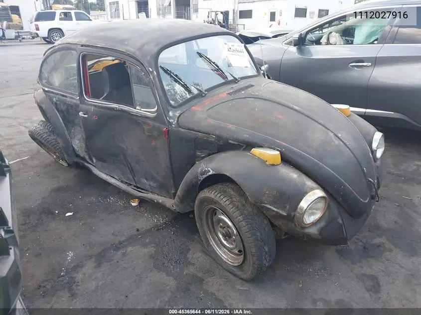 1971 Volkswagen Beetle VIN: 1112027916 Lot: 45365644