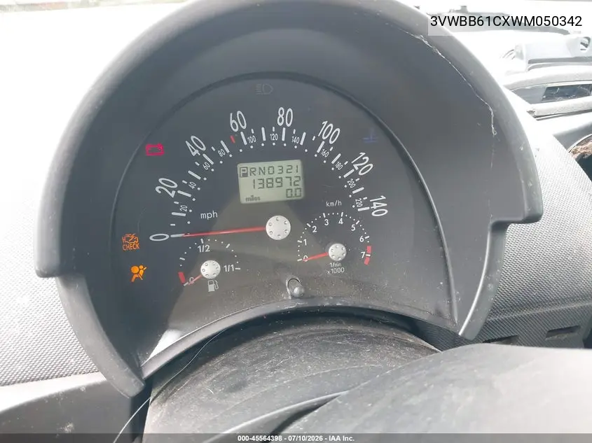 1998 Volkswagen New Beetle VIN: 3VWBB61CXWM050342 Lot: 45564398